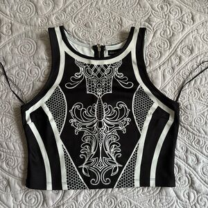 Women's Jealous Tomato tank top, black and white, size Medium